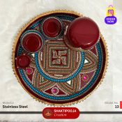 Shakti Pooja Creation: Pooja Thali Set Decoration