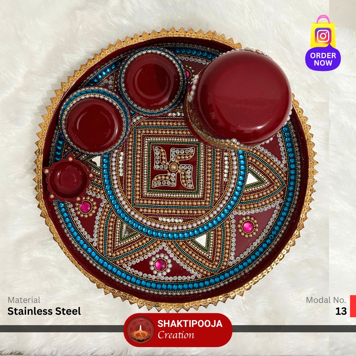Shakti Pooja Creation: Pooja Thali Set Decoration