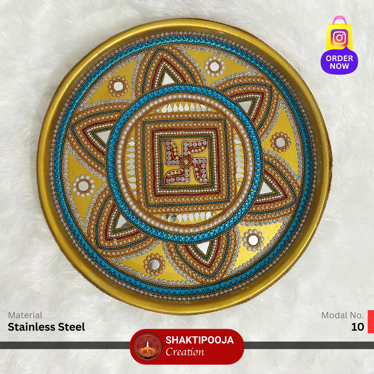 Shakti Pooja Creation: Golden Pooja Thali Decoration